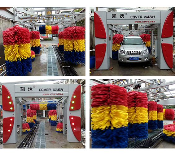江西宜春安裝9.8米長凱沃9刷電腦隧道式洗車機(jī)