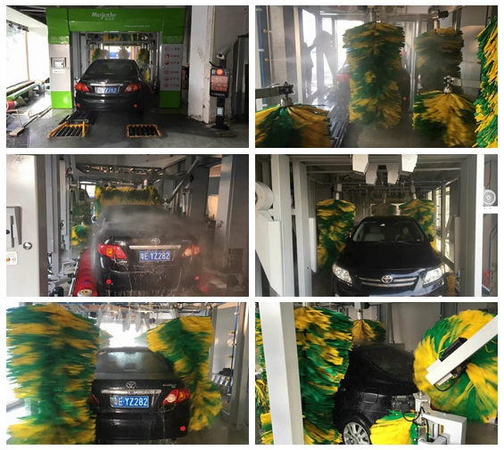 中國廣東佛山順德區(qū)安裝臺灣美嘉德11刷隧道電腦洗車機安裝現(xiàn)場