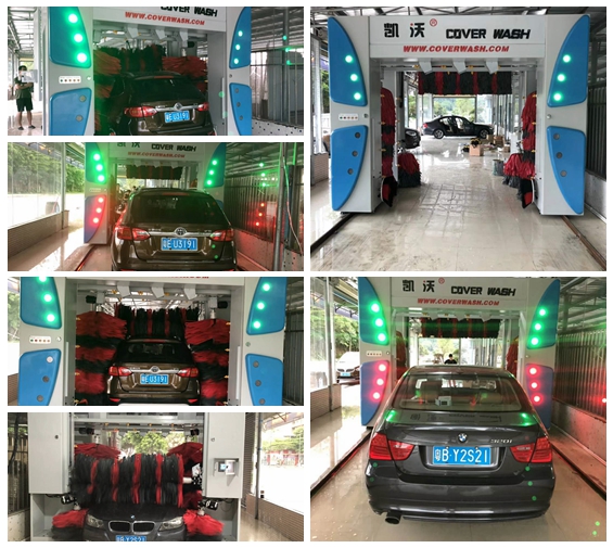 廣東-佛山三水區(qū)安裝凱沃龍門(mén)七刷電腦洗車機(jī)調(diào)試現(xiàn)場(chǎng)拍攝